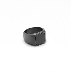Matte Ring with Black onyx Stone