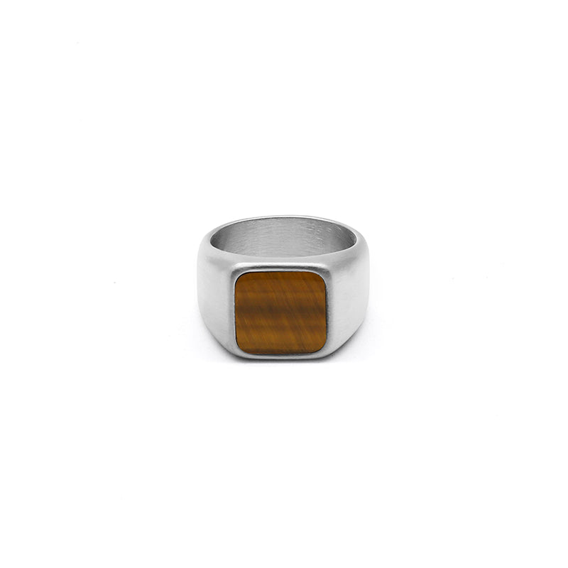Ring Silver Tiger's Eye Stone