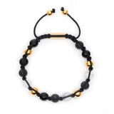 Black rope Onyx, Howlite, Quartz, Zirconia Beads & 18K plated Beads