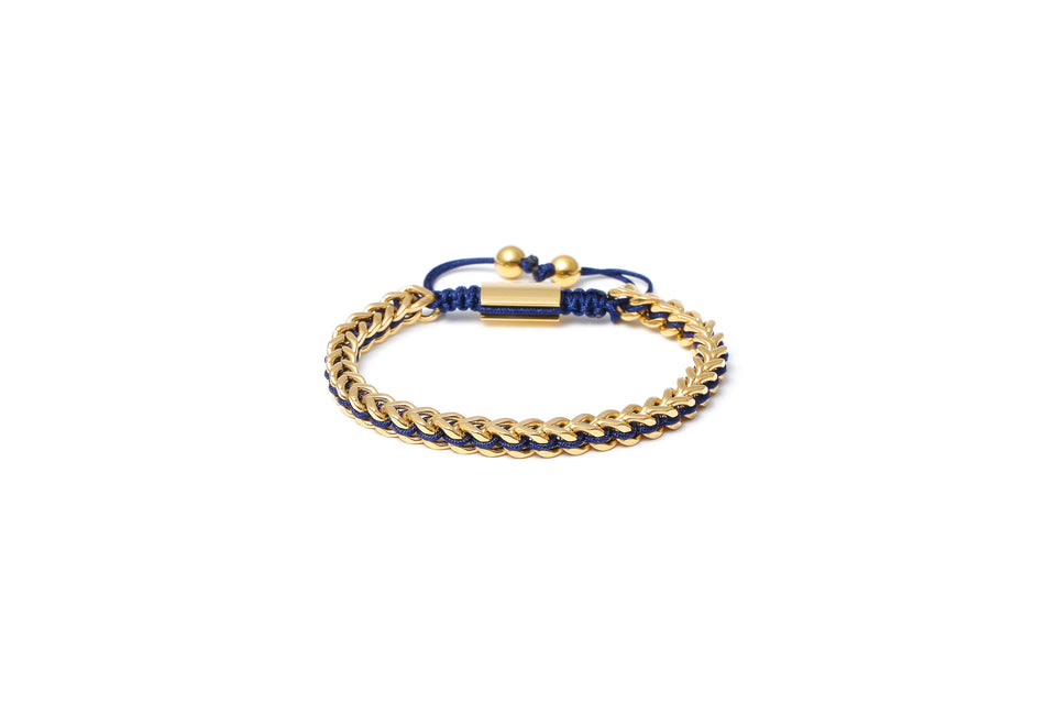 Navy Blue 18K Gold Plated Chain Bracelet
