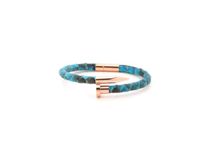 Python Aqua-Blue Leather Bracelet