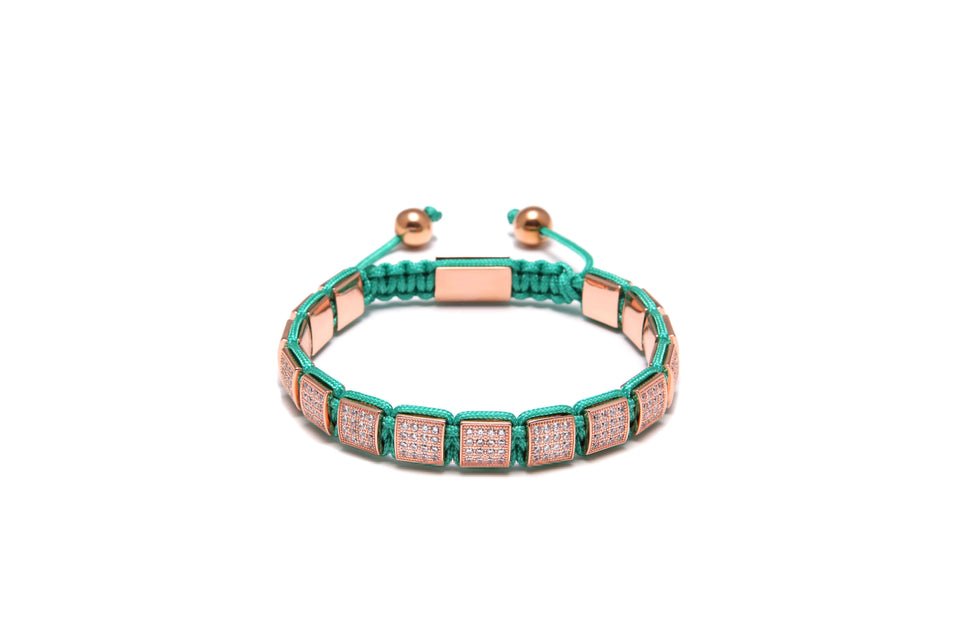 Bronze & Turquoise Cubic Zirconia Diamond Bracelet