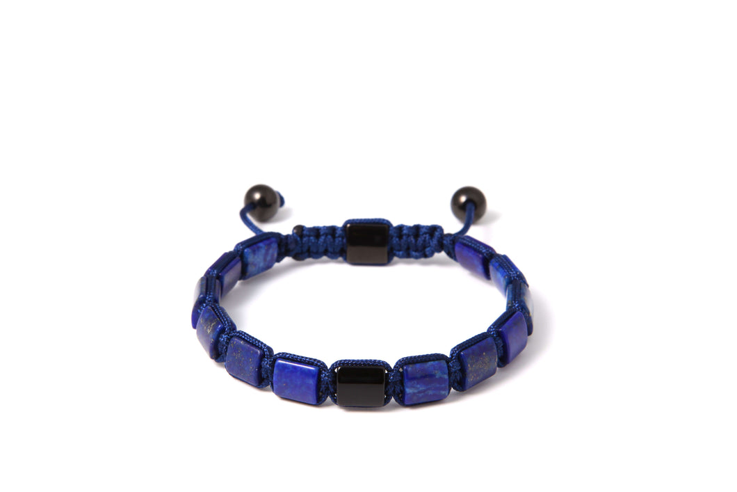 Navy Square Bracelet Blue Lapis stones